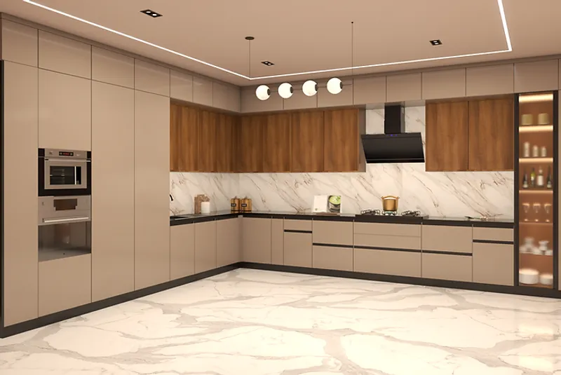 Living and dining room open plan design by iCreations Interior